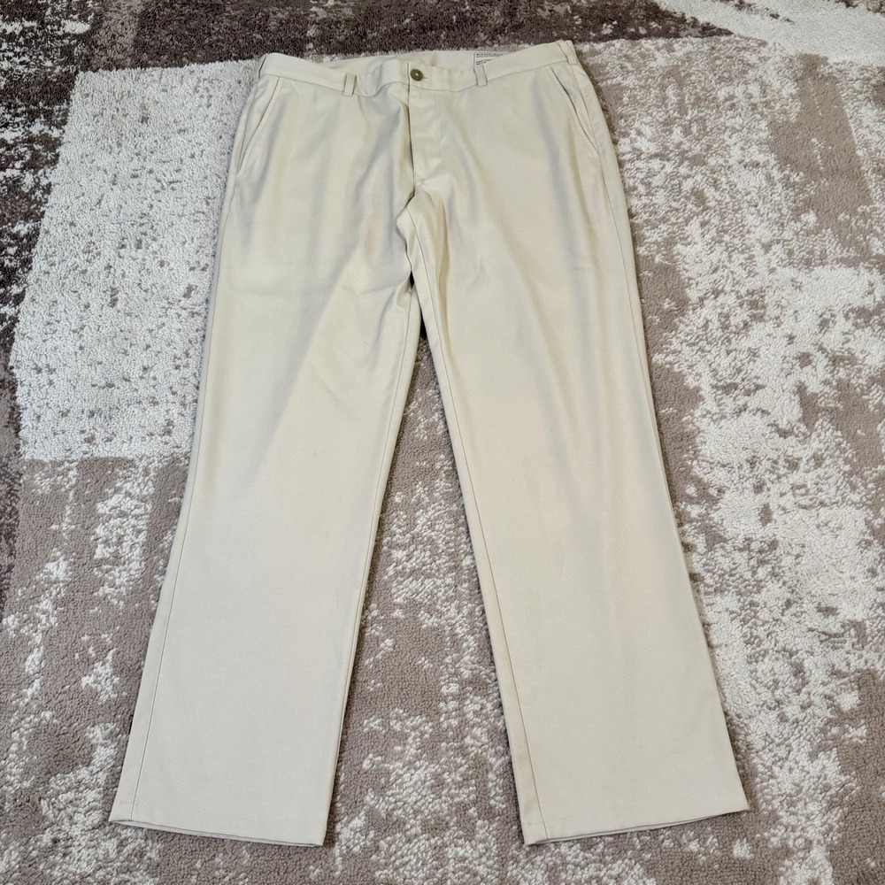 Mizzen+Main Athletic Fit Tapered Beige Chino Pants 36x30 Stretch Performance